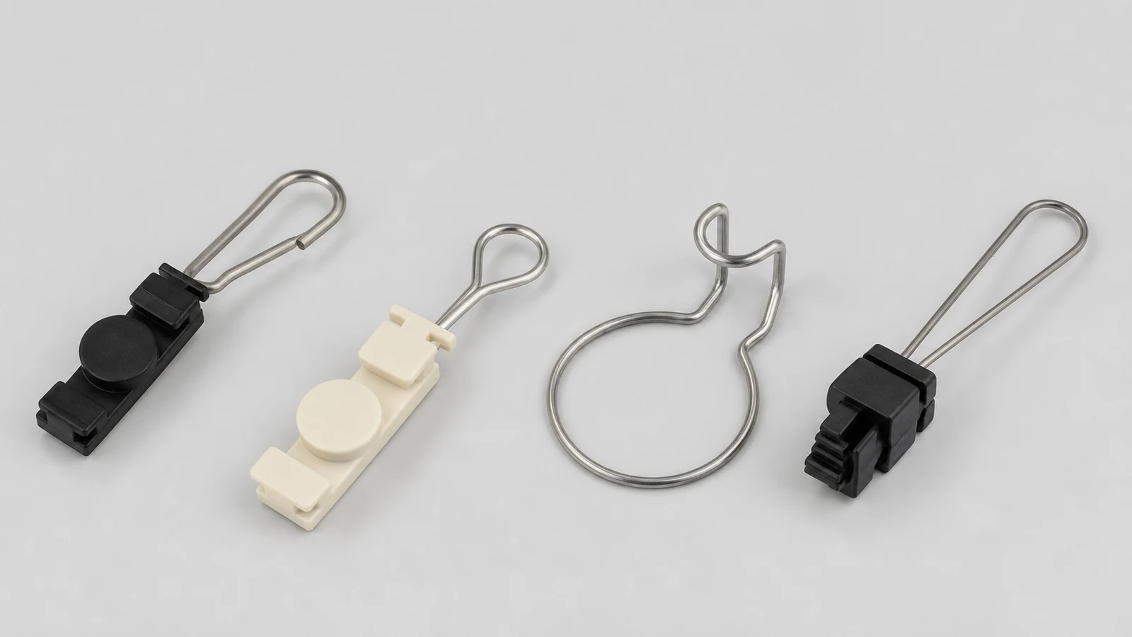 FTTH Drop Cable Tension Clamps and Wire Clips